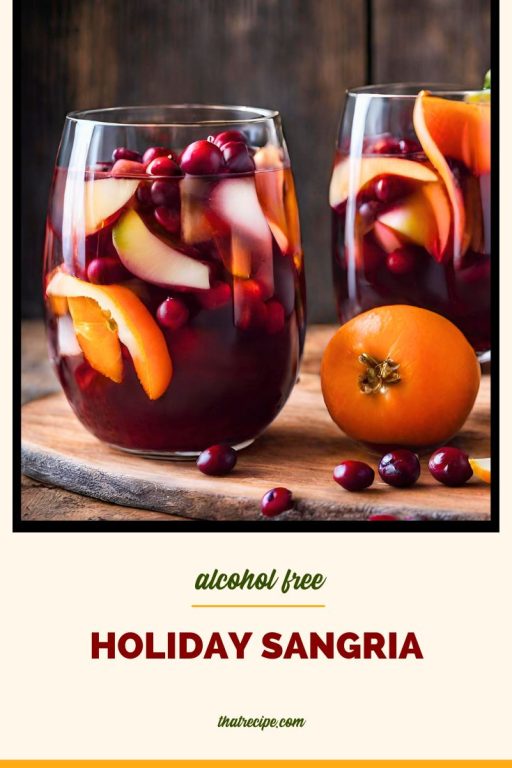 glasses of sangria on a table with text "alcohol free sangria"