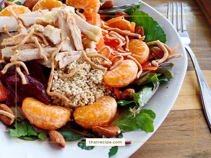 asian chicken salad on a plate