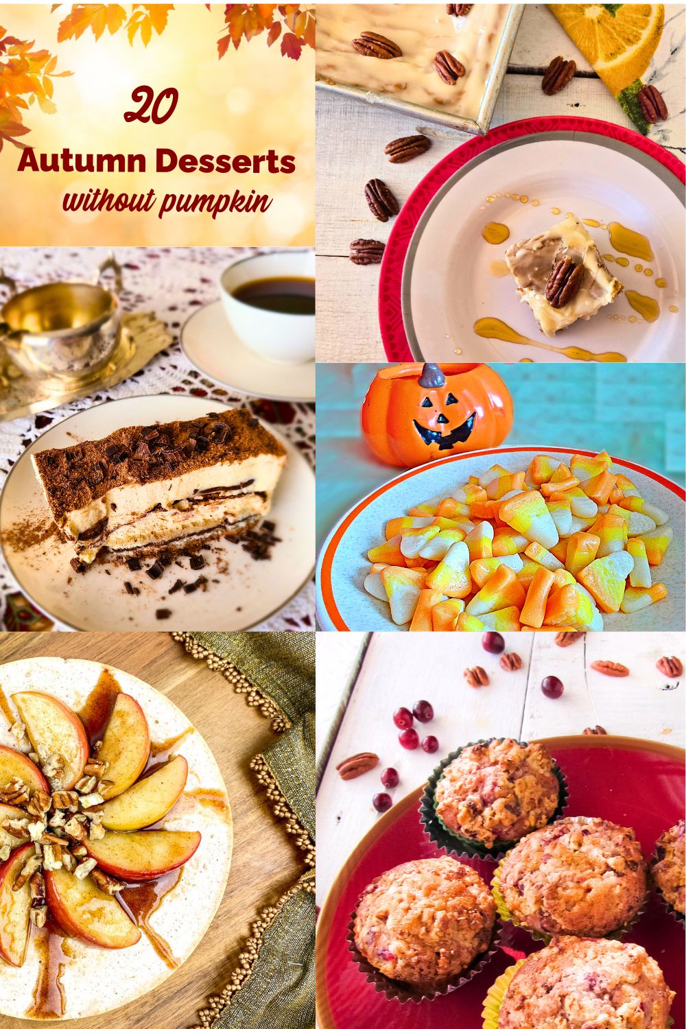 collage of Autumn desserts