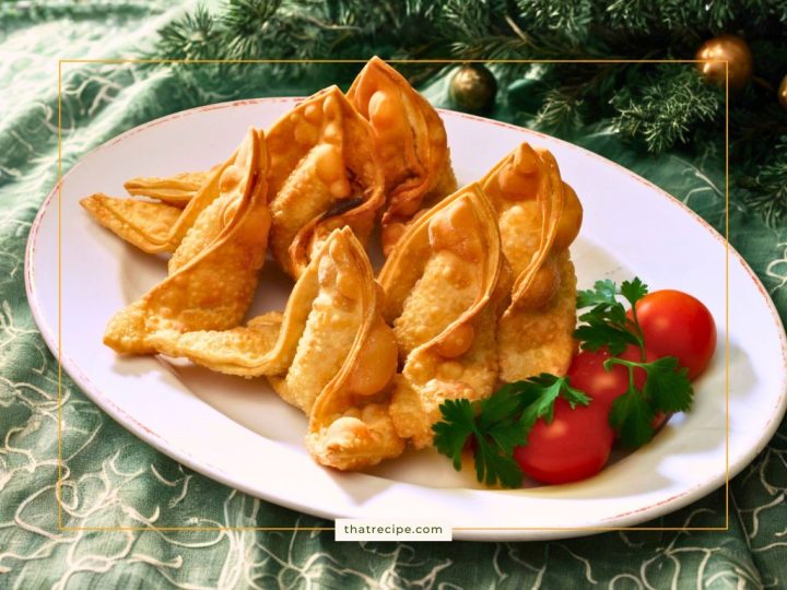 bacon and brie wontons on a plate