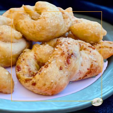 soft pretzels on plate