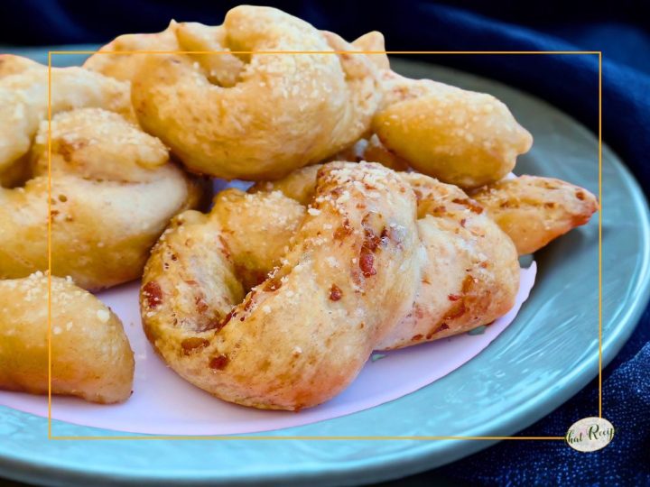 soft pretzels on plate