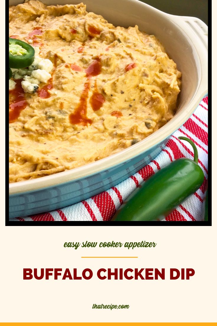 creamy buffalo chicken dip in a bowl