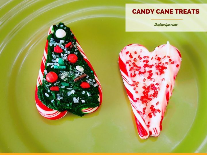 tree and heart made from mini candy canes and candy melts