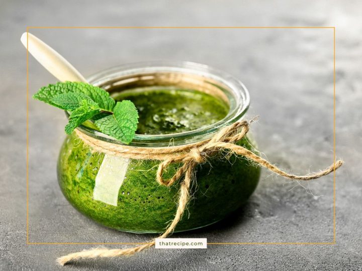 green sauce in a jar