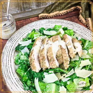 chicken Caesar salad on a plate