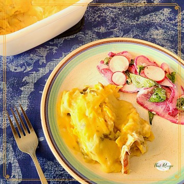 chicken enchilada casserole on a plate