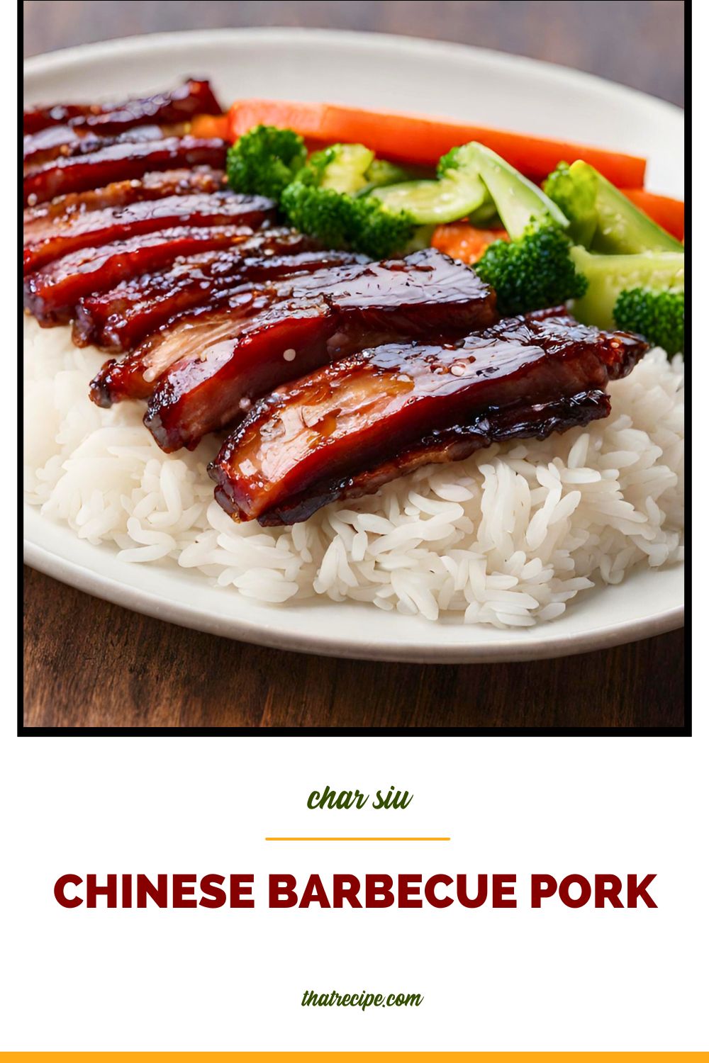 slices of chinese barbecued pork on a plate with rice.