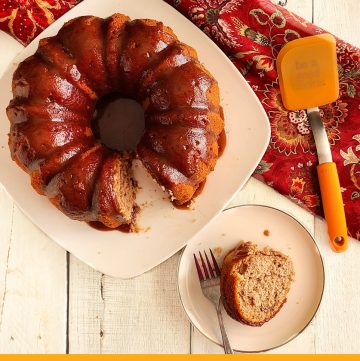 bundt cake with slice of cake