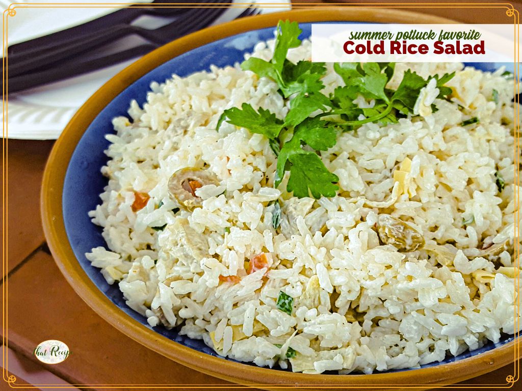 cold rice salad in a bowl