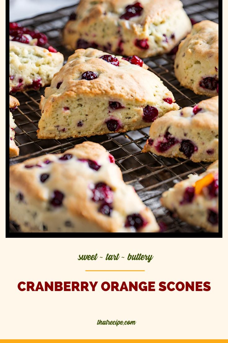 cranberry orange scones on a cooling rack