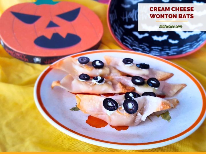 cream cheese wonton bats