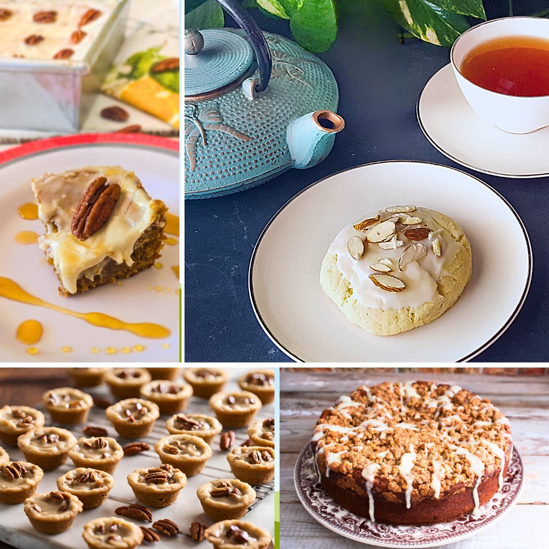 collage of nut desserts