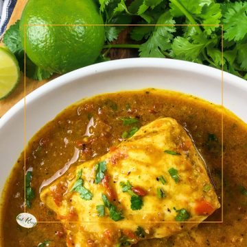 fish fillet in curry sauce