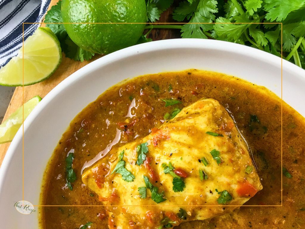 fish fillet in curry sauce