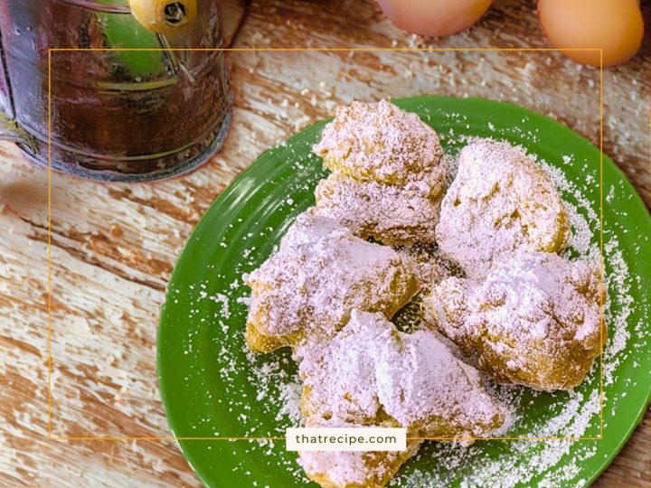 beignets (French donut fritters) on a plate