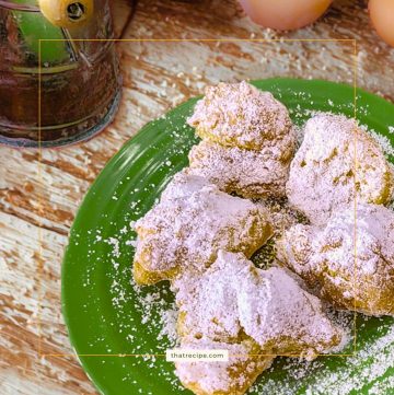beignets (French donut fritters) on a plate