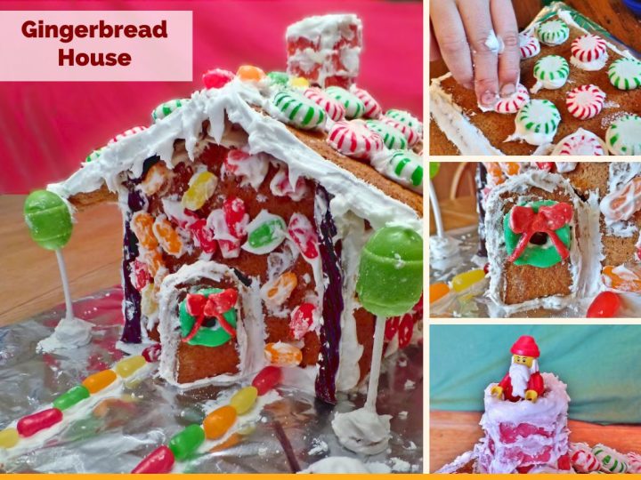 gingerbread house decorated with candy