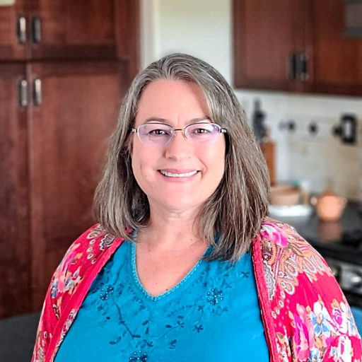 audrey humaciu in kitchen