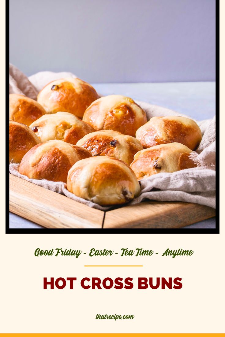 hot cross buns on a tray