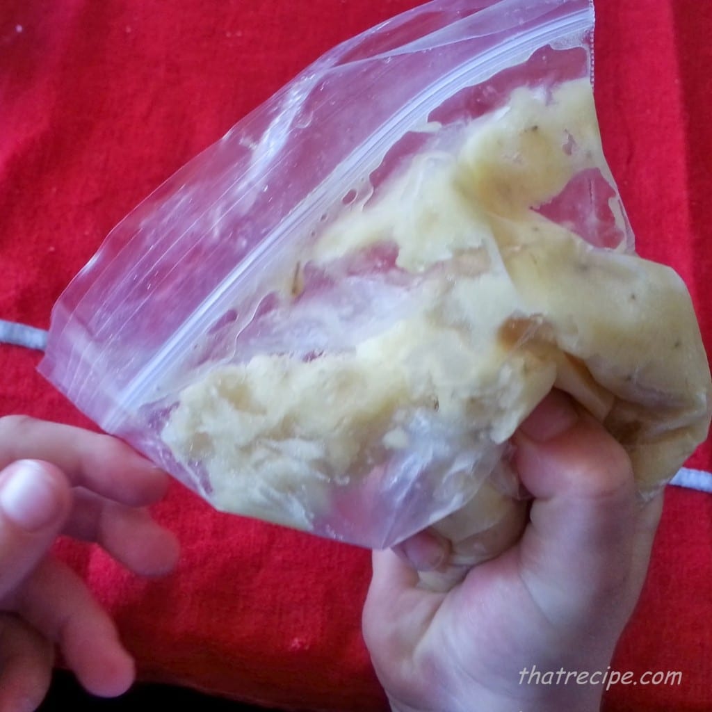 Daniel Tiger's Banana Swirl - Mashing frozen bananas Daniel Tiger's Banana Swirl - Mashing frozen bananas