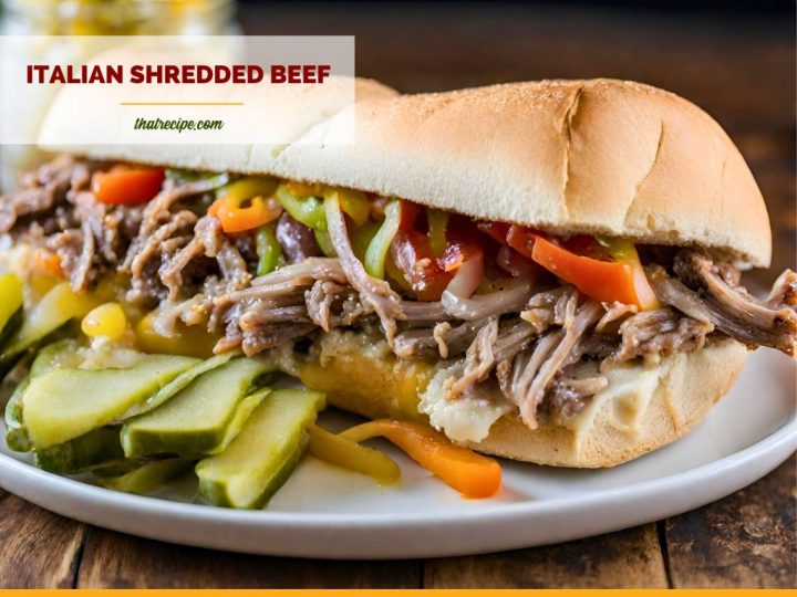 Italian shredded beef sandwich
