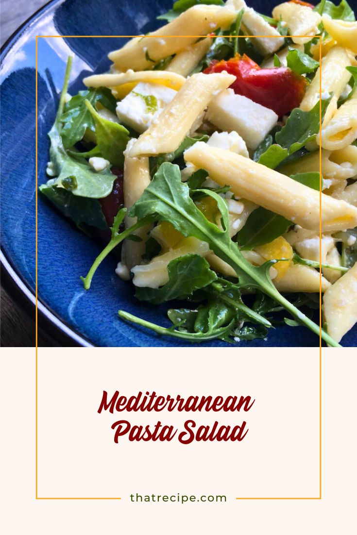 penne pasta salad on a plate