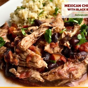 mexican chicken with black beans on rice