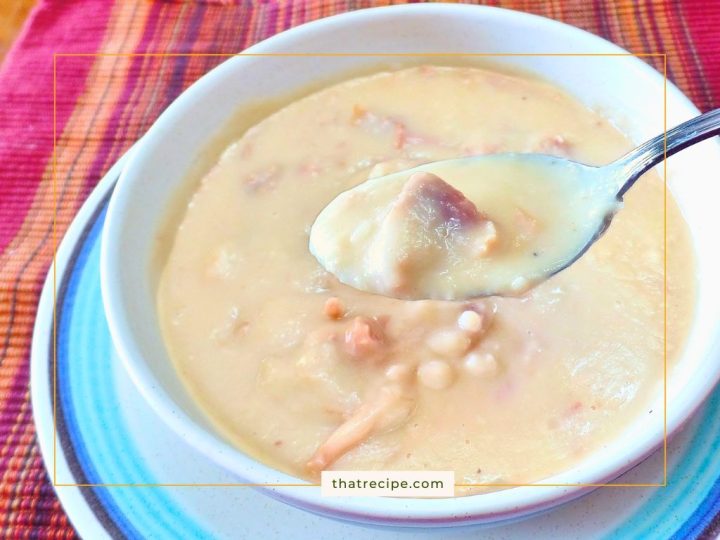 bowl of creamy ham and bean soup