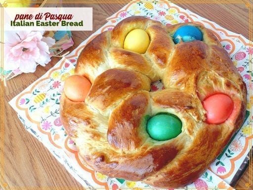 italian egg bread on a table "pane di pasqua"