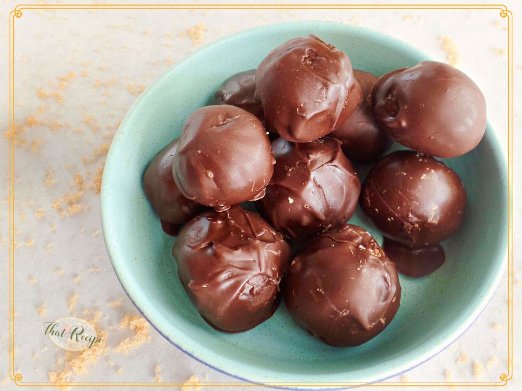 bowl of chocolate truffles