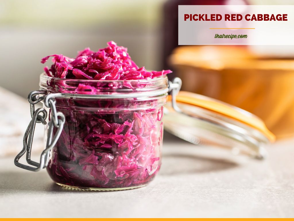 pickled red cabbage in a jar