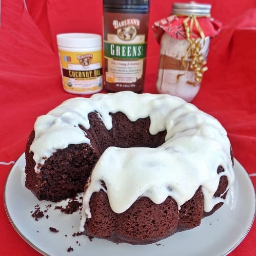 Red Velvet Bundt Cake made with Barleans