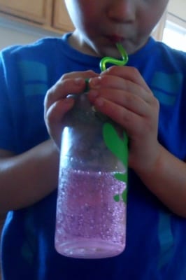 boy drinking Cotton Candy Cooler