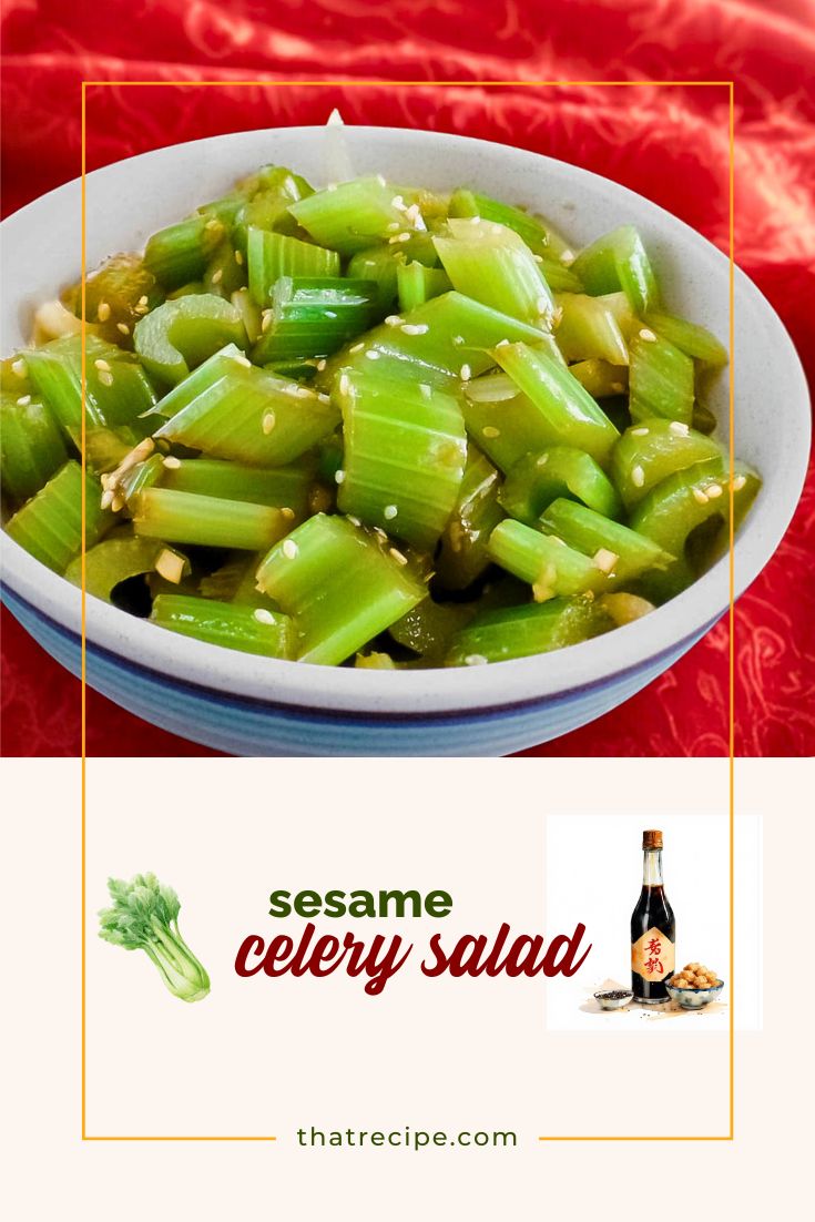 sesame celery salad in a bowl 