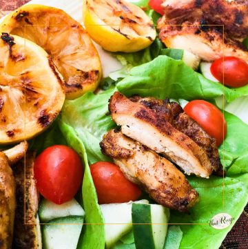 shawarma chicken lettuce wraps on a plate