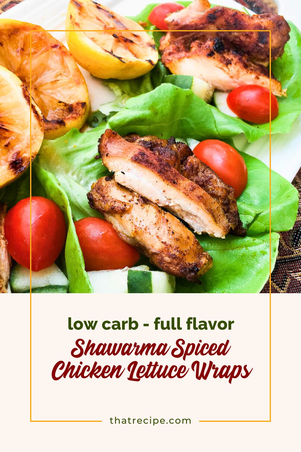 shawarma chicken lettuce wraps on a plate