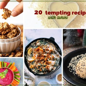 collage of tahini recipes