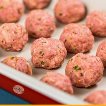 turkey meatballs in a baking pan