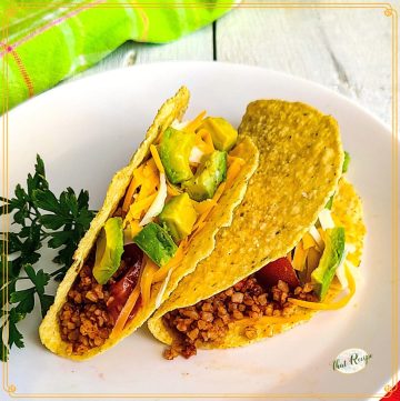 TVP tacos on a plate