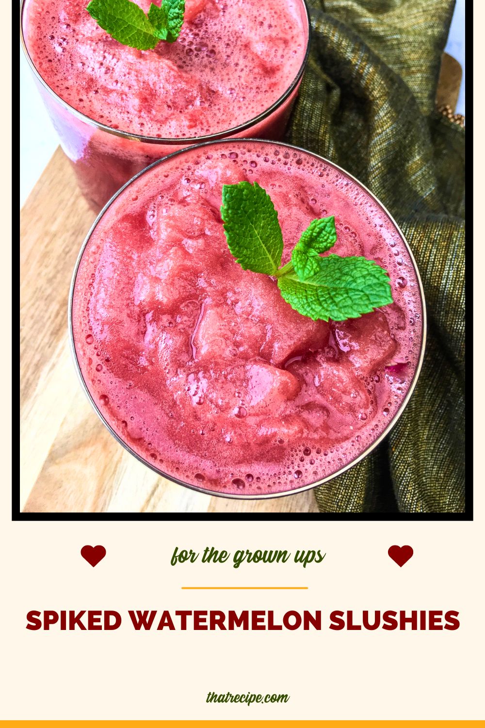 top down view of watermelon slushie